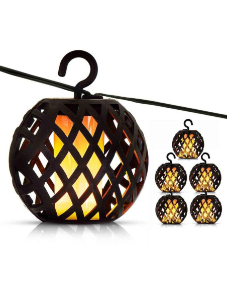 Lampa solarna kule ogniowe 7cm 5szt