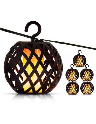 Lampa solarna kule ogniowe 7cm 5szt