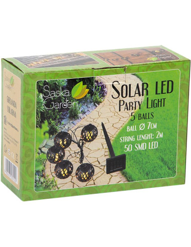 Lampa solarna kule ogniowe 7cm 5szt