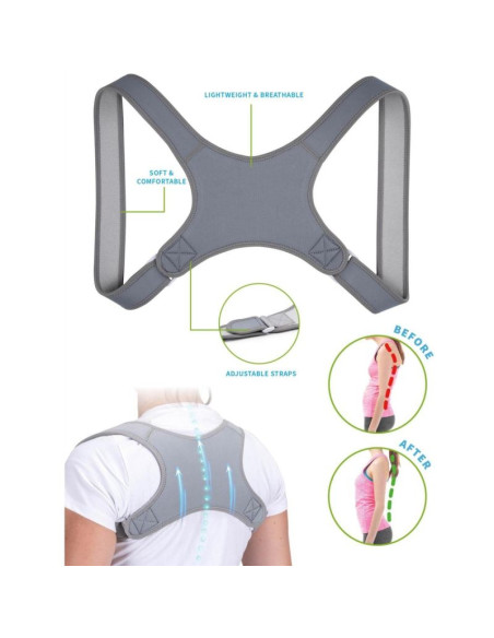 Koordynator wad postawy pleców ramion szary
