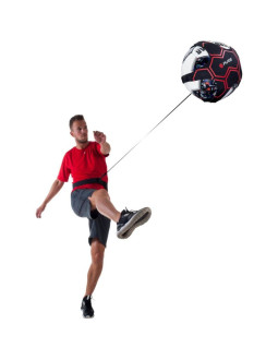 Trenażer do piłki nożnej z gumą black red pure 2 improve 2