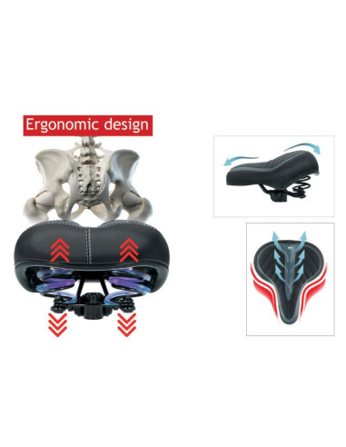 Siodło rowerowe turystyczne miejskie na sprężynach 20x25cm dunlop