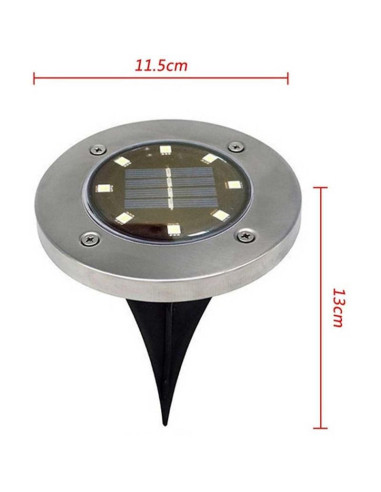 Lampa solarna 8 led smd do wbicia w podłoże kpl.4szt