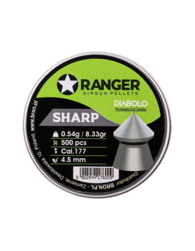 Śrut 4,5 mm ranger diabolo professional sharp szpic 500 szt. 0,54 g