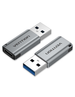 Adapter usb 3.0 vention usb-a do usb-c szary stop aluminium