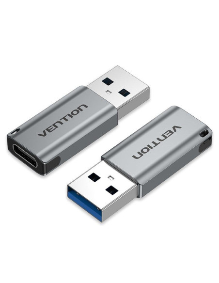 Adapter usb 3.0 vention usb-a do usb-c szary stop aluminium