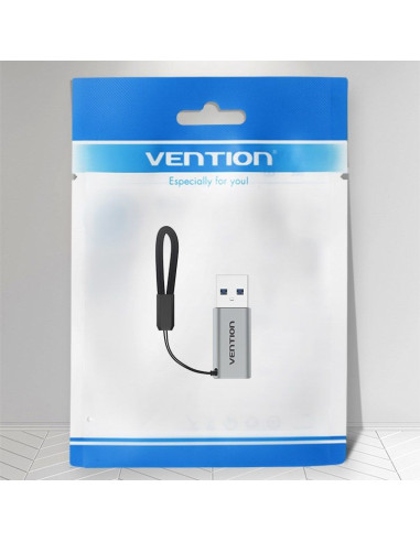 Adapter usb 3.0 vention usb-a do usb-c szary stop aluminium