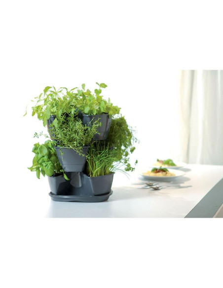 Ogród werykalny doniczka kaskada do ziół - biały