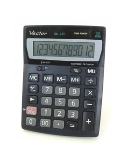 Vector kalkulator biurowy kav dk-222, 12-cyfrowy, 103x137mm, czarny