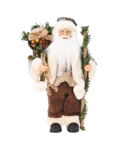 Mikołaj świąteczny dekoracyjny stojący deluxe 30cm brown