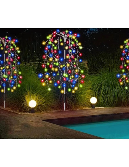 Lampa solarna drzewko fajerwerki  multicolor 72cm 120 led