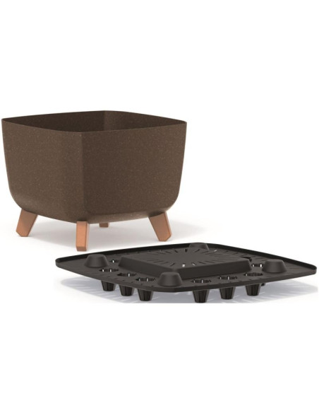 Doniczka gracia square eco wood 29x29cm kawa