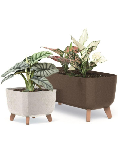 Doniczka gracia square eco wood 29x29cm kawa