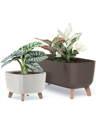 Doniczka gracia case eco wood 39x19,5cm kawa