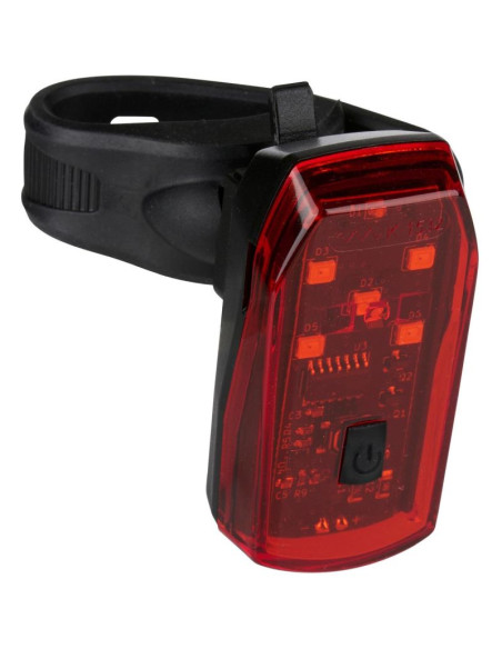 Lampka rowerowa na tył 5 led funkcja stop certyfikat dunlop