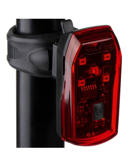 Lampka rowerowa na tył 5 led funkcja stop certyfikat dunlop 2