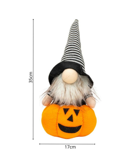 Figurka dekoracyjna na dyni 35cm led halloween  pomarańczowy