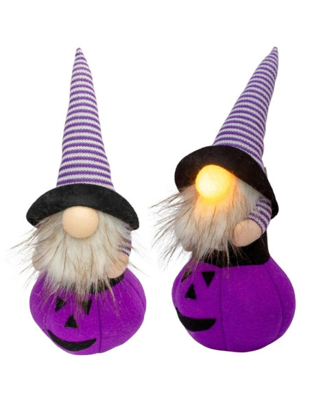 Figurka dekoracyjna na dyni 35cm led halloween fiolet