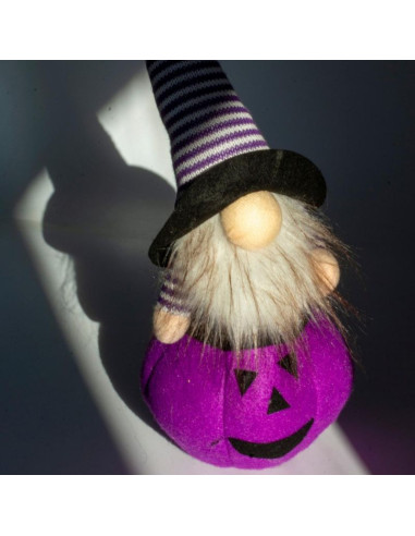 Figurka dekoracyjna na dyni 35cm led halloween fiolet