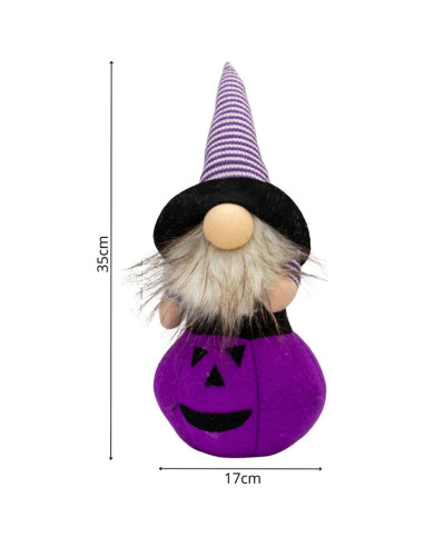 Figurka dekoracyjna na dyni 35cm led halloween fiolet