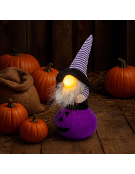 Figurka dekoracyjna na dyni 35cm led halloween fiolet