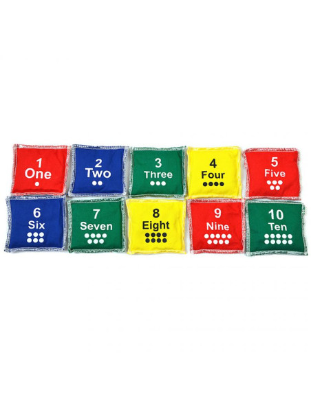 Woreczki gimnastyczne liczby 1-10 no10 kpl 10szt  bbp-c45s10