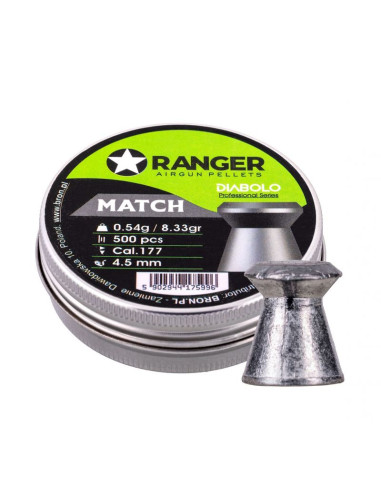 Śrut 4,5 mm ranger diabolo professional match płaski 500 szt. 0,54 g