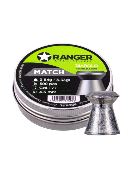 Śrut 4,5 mm ranger diabolo professional match płaski 500 szt. 0,54 g