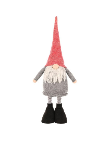 Skrzat gnom dekoracyjny na teleskopowych nogach 64-79cm szary