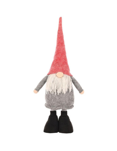 Skrzat gnom dekoracyjny na teleskopowych nogach 64-79cm szary