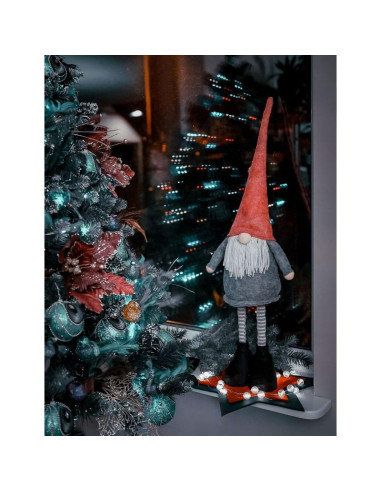 Skrzat gnom dekoracyjny na teleskopowych nogach 64-79cm szary