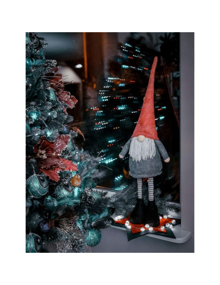 Skrzat gnom dekoracyjny na teleskopowych nogach 64-79cm szary