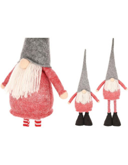 Skrzat gnom dekoracyjny na teleskopowych nogach 64-79cm czerwony