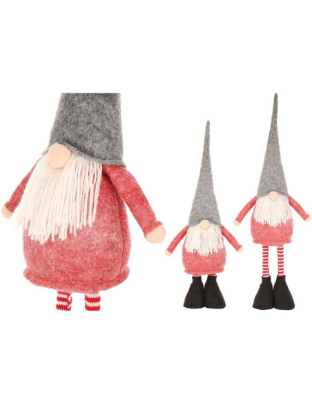 Skrzat gnom dekoracyjny na teleskopowych nogach 64-79cm czerwony