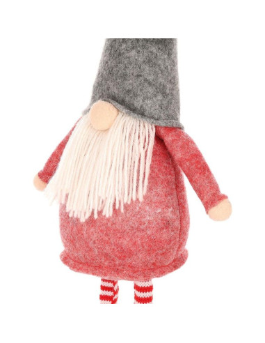 Skrzat gnom dekoracyjny na teleskopowych nogach 64-79cm czerwony