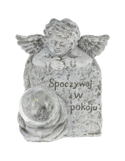 Figurka aniołek znicz nagrobny led spoczywaj w pokoju