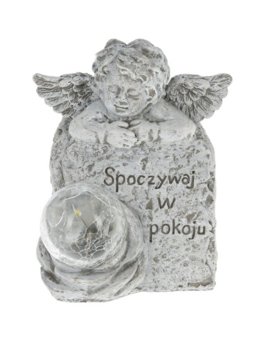 Figurka aniołek znicz nagrobny led spoczywaj w pokoju