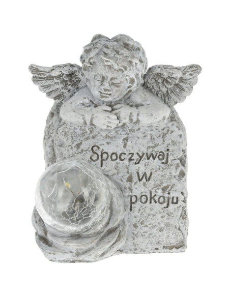 Figurka aniołek znicz nagrobny led spoczywaj w pokoju