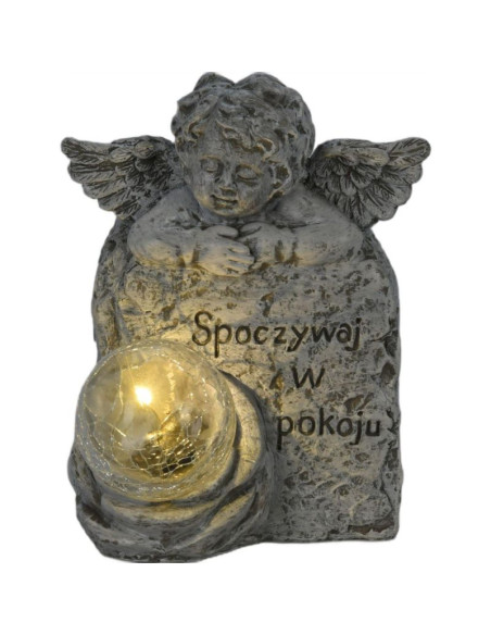 Figurka aniołek znicz nagrobny led spoczywaj w pokoju