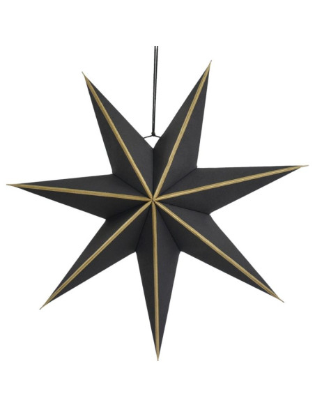 Gwiazda dekoracyjna wisząca papierowa fsc 18x75cm czarna 7 ramion mica
