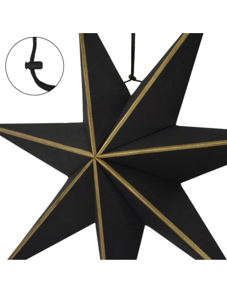 Gwiazda dekoracyjna wisząca papierowa fsc 18x75cm czarna 7 ramion mica