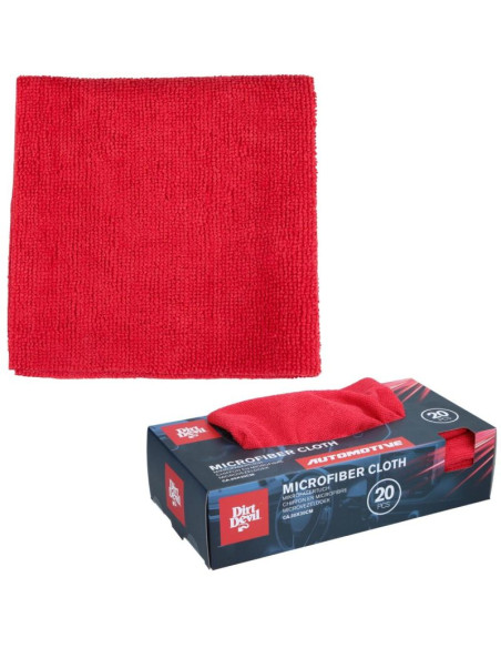 Ściereczka do czyszczenia bezszwowa microfibra 30x30cm 20szt dirt devil czerwona