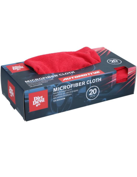 Ściereczka do czyszczenia bezszwowa microfibra 30x30cm 20szt dirt devil czerwona