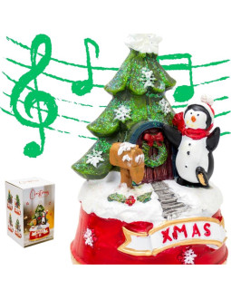 Dekoracja świąteczna grająca pingwin