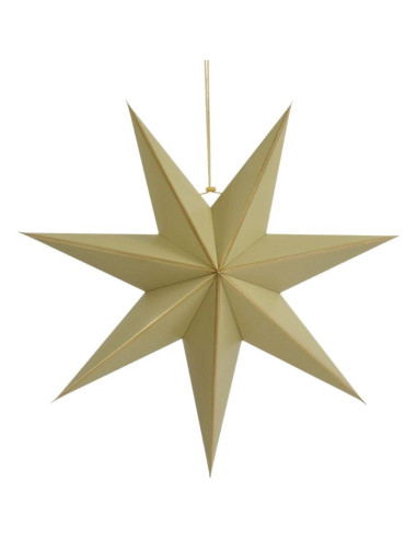 Gwiazda dekoracyjna wisząca papierowa fsc 18x75cm beżowa 7 ramion mica