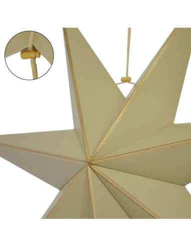 Gwiazda dekoracyjna wisząca papierowa fsc 18x75cm beżowa 7 ramion mica