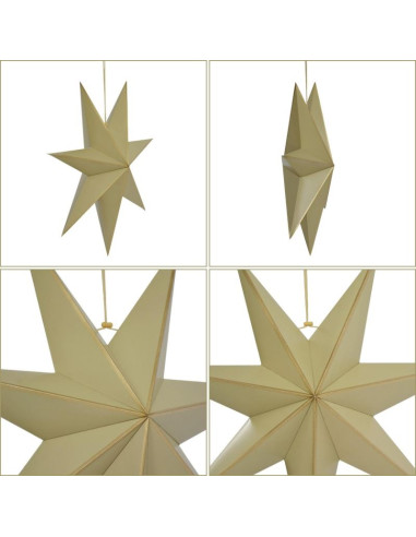 Gwiazda dekoracyjna wisząca papierowa fsc 18x75cm beżowa 7 ramion mica