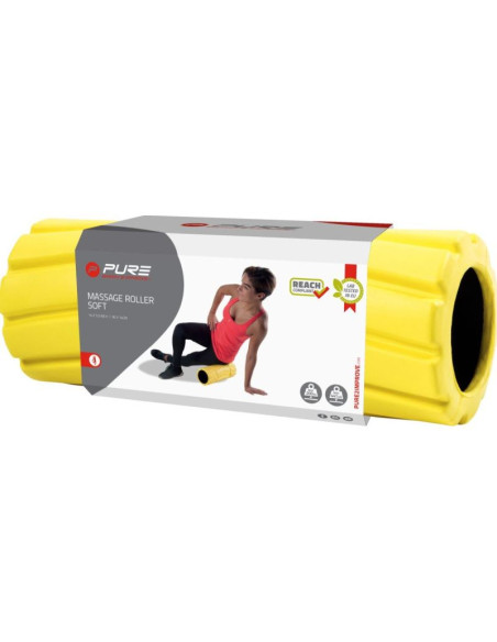 Wałek roller do ćwiczeń 36x14cm soft żółty pure 2 improve