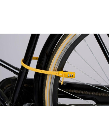 Zapięcie rowerowe pasek na szyfr żółty dunlop
