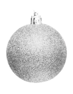 Bombka dekoracyjna plastikowa 6cm set 35 szt srebrna 2
